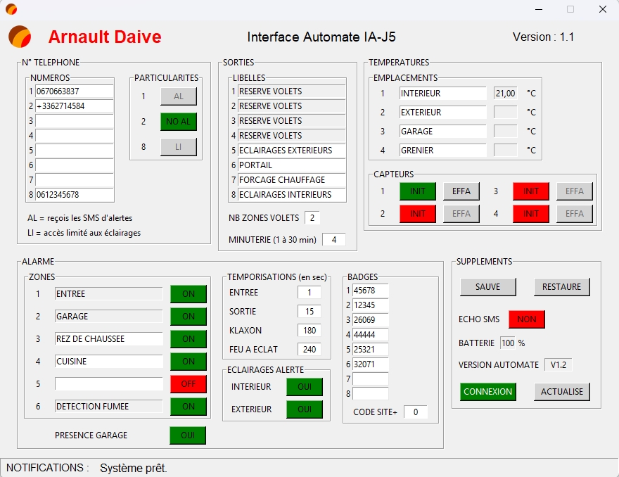 Centrale domotique filaire